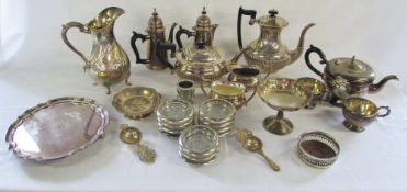 Selection of silver plate inc tea services