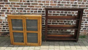 Pine meat safe and a bookcase