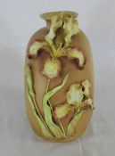 Art Nouveau vase with applied flowers H 28 cm