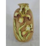 Art Nouveau vase with applied flowers H 28 cm