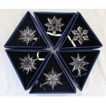 Collection of 6 Swarovski Christmas ornaments - 2005, 2006, 2009, 2010,