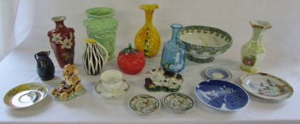 Various ceramics and glassware inc Burleigh Ware, Sylvac tomato pot, Mary Gregory style vase,