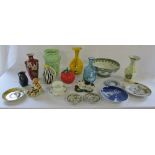 Various ceramics and glassware inc Burleigh Ware, Sylvac tomato pot, Mary Gregory style vase,