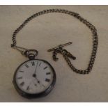 Silver pocket watch with movement marked 'International Watch Co 29877' case hallmarked London 1880,