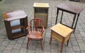 Occasional tables, child's Windsor style chair,