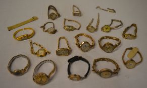 Various gold plated / gold filled wristwatches (AF)