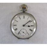 Swiss silver pocket watch marked 0.