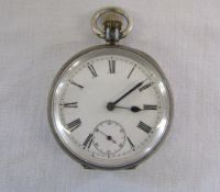 Swiss silver pocket watch marked 0.