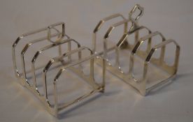 2 small silver toast racks, total approx weight 3.