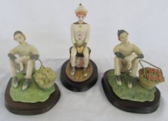 3 limited edition Border Fine Arts clown figurines