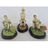 3 limited edition Border Fine Arts clown figurines