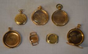 7 gold plated / filled watch cases (no movements,