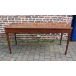 Georgian serving table with box wood inlay on tapering legs & spade feet W181cm D69cm