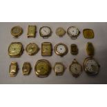 Various gold plated / gold filled wristwatch bodies (no straps - af)