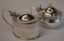 2 Georgian silver mustard pots