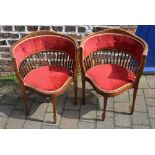 Pair of Late Victorian/Edwardian button back chairs