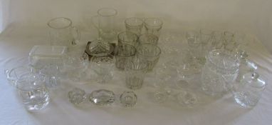Various glassware inc jug, preserve pots,