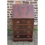 Small reproduction mahogany bureau