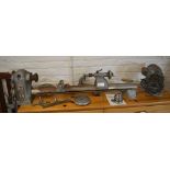 Myford woodworking lathe and accessories