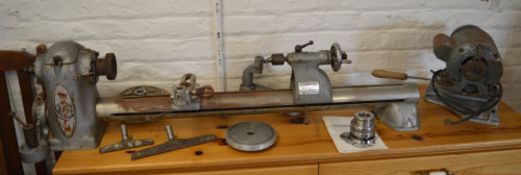 Myford woodworking lathe and accessories