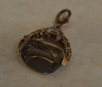 9ct gold citrine swivel fob