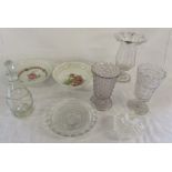 Various glassware and ceramics inc celery glasses