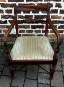 Regency mahogany rail back carver chair