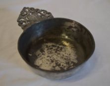 5" diameter pewter porringer,