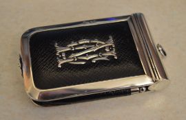 Victorian silver and leather memoire,