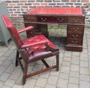 Pedestal desk with chair