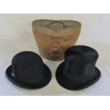 Hat box with bowler and top hat