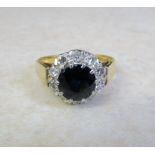 18ct gold diamond and sapphire ring total weight 4.