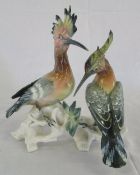 Pair of Hoopoe birds by Karl Ens H 25.