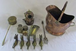 Assorted brass and copper ware