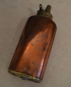 A copper and brass combination powder flask,