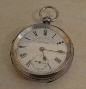 J G Graves 'The Express English Lever' silver pocket watch, Birmingham 1901, total approx weight 4.