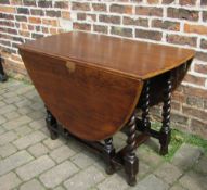 Oak barley twist gate leg table