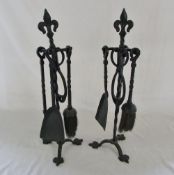 Pair of cast iron companion sets