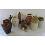 Various stoneware bottles etc inc Visol