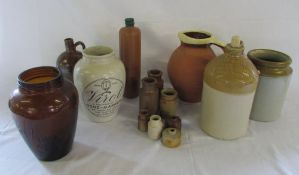 Various stoneware bottles etc inc Visol