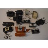 Vintage cameras including Polaroid Colorpack 80, Kodak Instamatics,