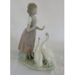 Nao figurine of a young girl with geese H 28.