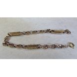 Tested as 9ct gold bracelet (with replacement gold plated clasp) weight 12.