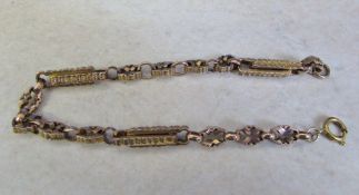 Tested as 9ct gold bracelet (with replacement gold plated clasp) weight 12.