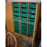 Scholar deep and shallow storage cupboard (Green)