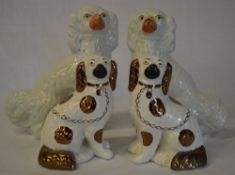 2 pairs of Staffordshire dogs