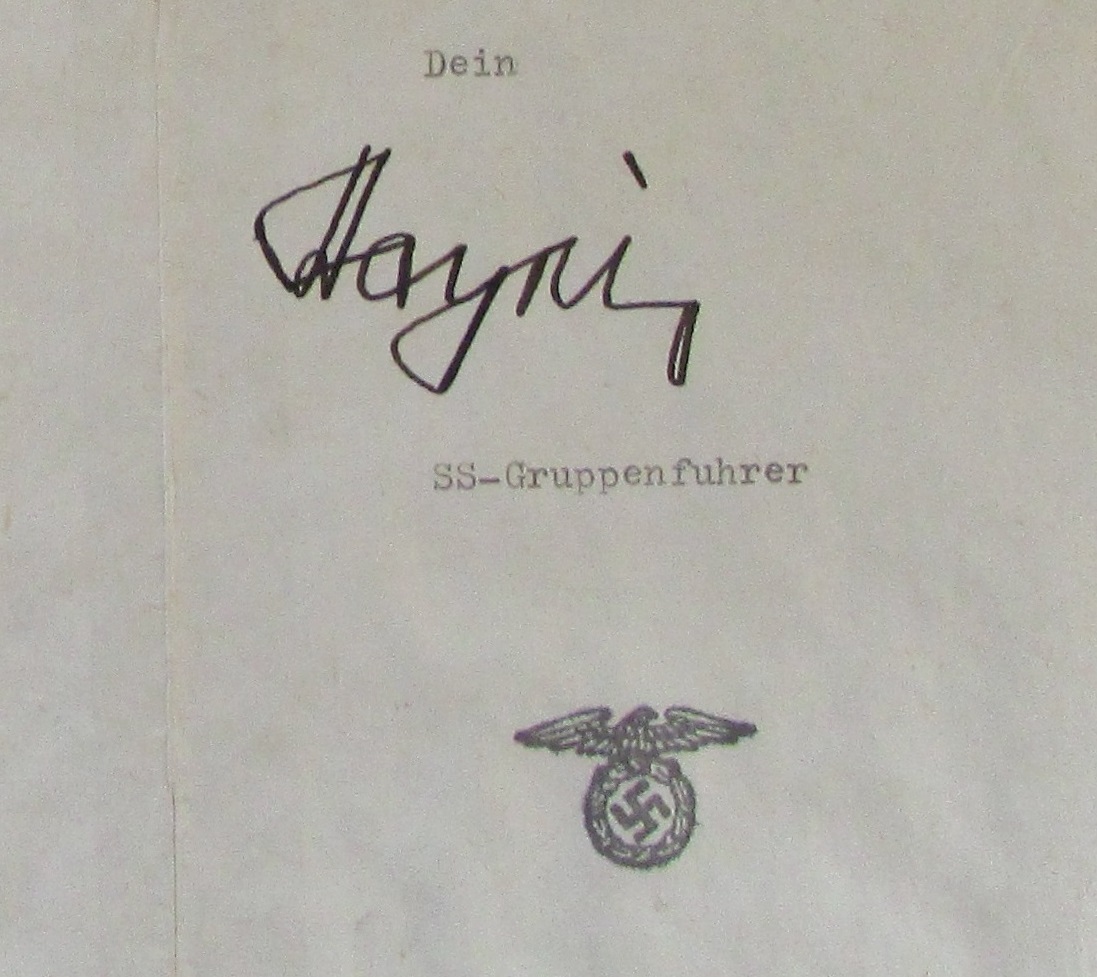 Rare German Nazi Pre-WWII letter signed by SS-Gruppenführer Reinhard Heydrich dated 4th March 1937 - Image 2 of 2