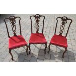 3 Queen Anne style dining chairs