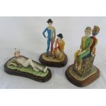 3 limited edition Border Fine Arts clown figurines