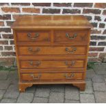 Reproduction Georgian yew wood chest of drawers